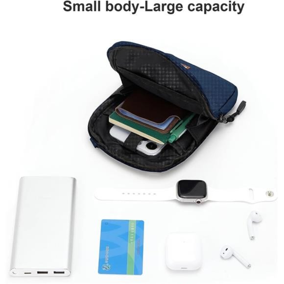 Small Crossbody Bag for Men, Mini Messenger Bag Shoulder Bag for Phone Passport - Picture 6 of 7